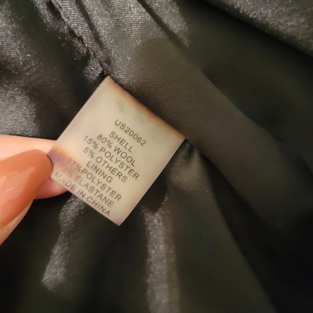 UNIVERSAL STANDARD Black Beas Wool Single Breasted Coat Winter Jacket Size L - Picture 9 of 12